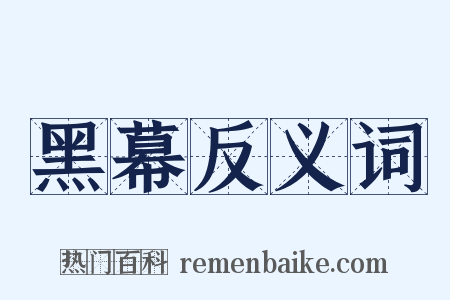 黑幕反义词是什么意思的图片